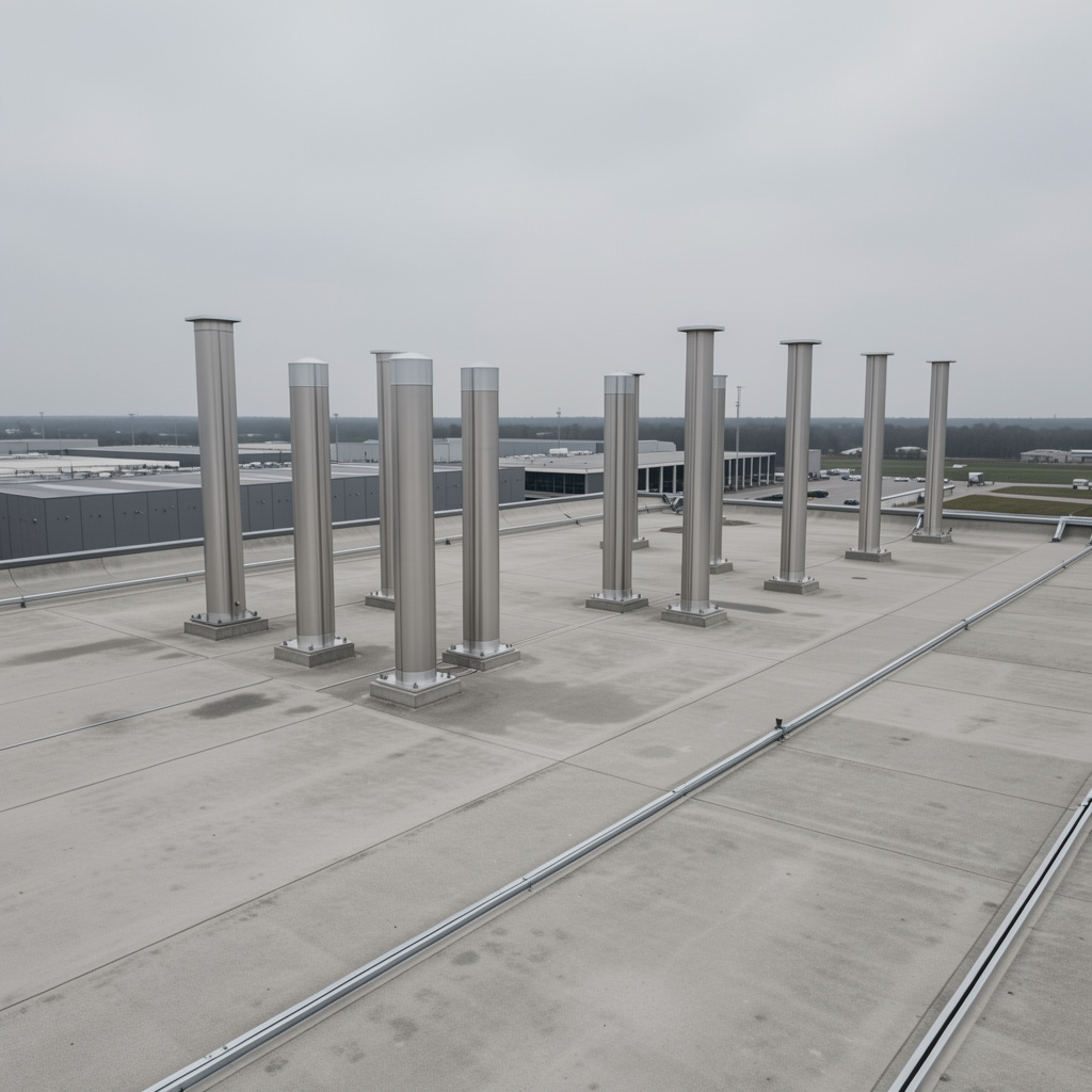 FBS Flues commercial installation — Data centre generator stacks